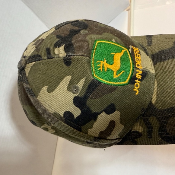 John Deere Camo - Tan Mesh Trucker Hat Cap Snapback - One Size Fits All - Picture 3 of 11